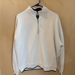 Abercrombie & Fitch Men's Cream Zip-Up Sweater